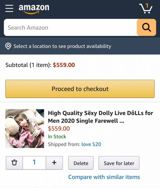A sex doll on Amazon