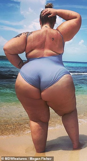 Megan Fisher posing in bikini on the beach